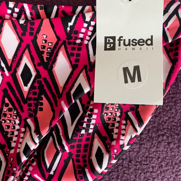 Fused Hawaii bikini bottom Medium diamond print pink black white - Picture 2 of 8